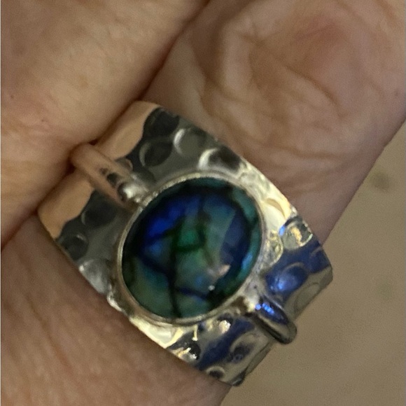 SALE! 925 Sterling Silver Ring with Monarch Opal Gemstone (size 12) - Picture 7 of 8